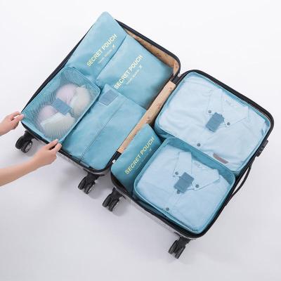 China Custom Fashion Travel Cube Water Resistant Clothing Organizer Storage Tote Bag in Set Luggage for sale