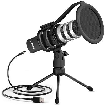 China USB Microphone China Low Price Condenser Computer PC MIC USB Microphone With Tripod Stand for sale