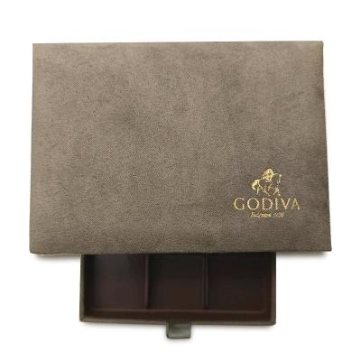 China Low MOQ Recyclable Custom Logo Velvet Gift Box Luxury Chocolate Packaging Box Chocolate Packaging Box for sale