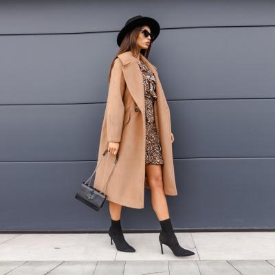 China Begonia 2021 new arrivals breathable wholesales fashion long sleeve double top single women long coat for women casual long ladies coat for sale