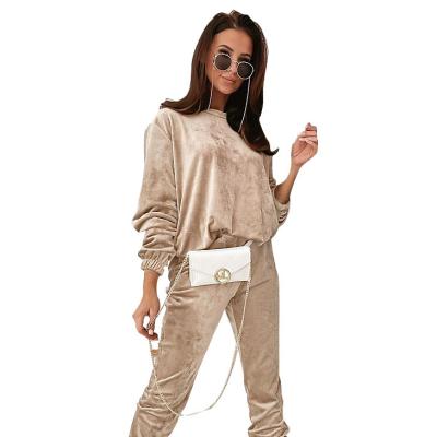 China No Begonia Customizes Pants Set Sweatpants Women Long Sleeve Hoodie And Shirt Stacked Sweatpants 2 Pieces Set Women for sale