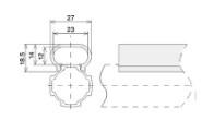 China El tubo de la aleación de aluminio de P-2000-E conecta el HDPE de acrílico del cristal de la ranura para tarjeta del vidrio del tablero en blanco en venta