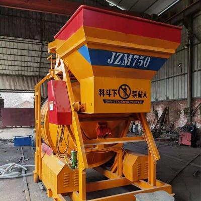 China Hot Selling Construction Material Stores High Efficiency Self Loader Concrete Mixer JZM 750 Mini Loading Concrete Mixer for sale