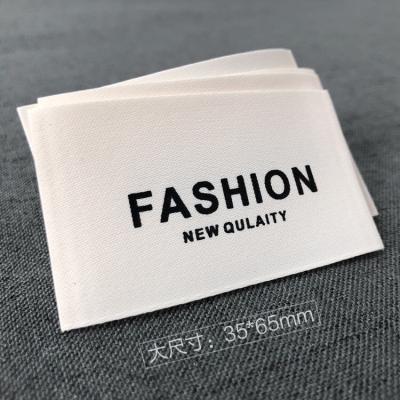 China Washable Label Women Clothing Woven Label Holders For Shelves Wood Patch Sew On Clothing For Washable Key Labels For Garment for sale