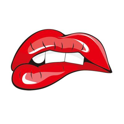 China Washable Fashion Red Lips Heat Transfer Printing Sticker for sale