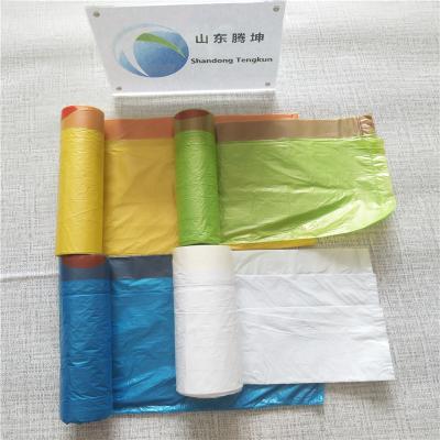 China Disposable Custom Logo Printing Plastic Heavy Duty Garbage Bag With Drawstring for sale