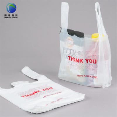 China Eco-Friendly Disposable Custom Foldable Degradable Custom Shopping Bag Cornstarch Logo T-shirt Bag for sale