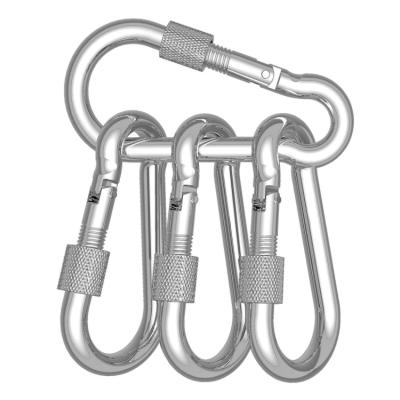 China Heavy Industry 304 Stainless Steel 316 Snap Hook With Nut Carabiner Hooks Cut Heavy Duty Marine Grade for sale