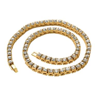 China Hot Sale Fashion Hiphop Bling Iced Out Tennis Chain Alloy For Necklace Bracelet 1Row 3mm 4mm 5mm 18k Gold Hitter for sale