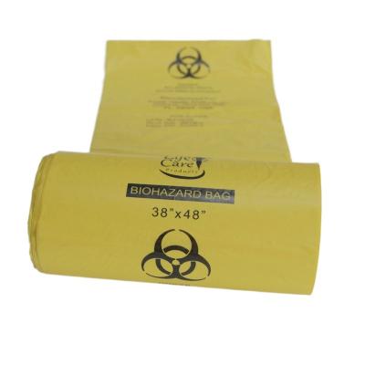 China HDPE Heavy Duty PE Hospital Garbage Bag Waste Bag Yellow Medical Waste Plastic Waste Bag Big Large for sale