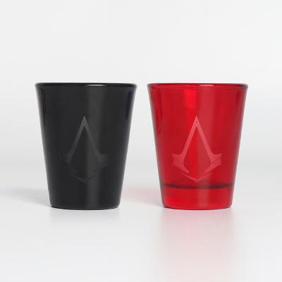 China New wholesale classic/postmodern tequila red black gradient logo custom colored gradient shot glasses sublimation for sale