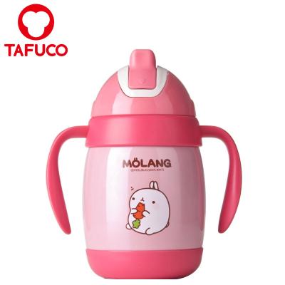 China Small Sustainable Cute Design Stainless Steel Vacuum Kids Bottle Water Bottle For Kids With Straw for sale