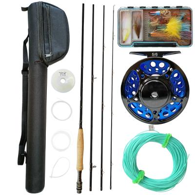 China Newbility 7ft 8ft 9ft Carbon 4 Section Fly Fishing Accessories Line Rod and Spool Aluminum Alloy Combo for sale