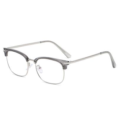 China 15 Years Experience New Half-frame Glass Retro Flat Mirror Unisex Glasses Frame Small Square Face Flat Glasses for sale