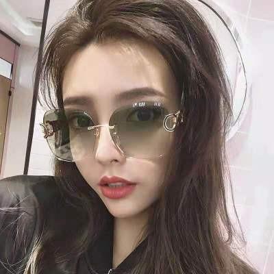 China 15 Years Experience Exquisite Cut Edge Sunglasses New Fashion Rimless Protective Edge UV Cut Sunglasses for sale