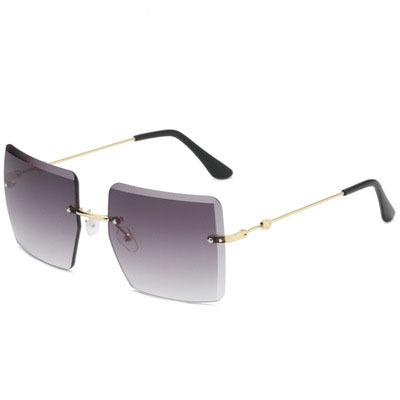 China 15 Years Experience Polygonal Colored Piece Sunglasses Metal Edge Frameless Cut Out Fashion Ocean Sunglasses for sale