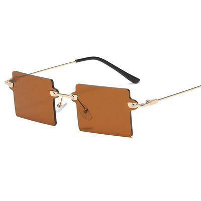 China 15 years experience European and American small square frameless cut-edge sunglasses for sale