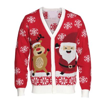 China Anti-pilling FAMA Certificate Knit Manufacturer Custom Funny Ugly Christmas Cardigan for sale