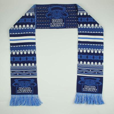 China Custom Logo Long Scarves Jacquard Winter Cotton Designer High Quality Acrylic Knitted Scarf for sale