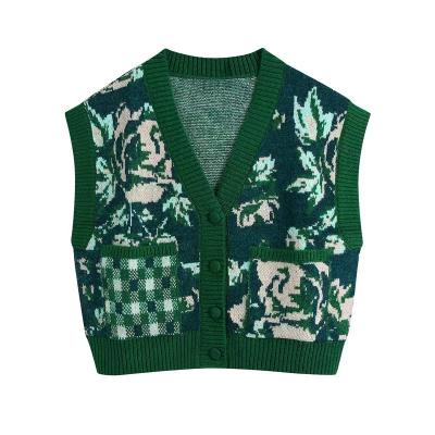 China Anti-Wrinkle Ladies Cashmere Wool Custom Blend Knitted Cardigan Sweater Button Sleeveless Vest For Women for sale