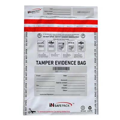 China Wholesales Moisture Proof Tamper Evident Bank Cash Bail Bag LDPE Security Bag for sale