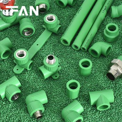 China IFAN Anti - Corrosion High Quality PPR Pipe Fittings 20 - 110mm Water Fittings With Green Color for sale