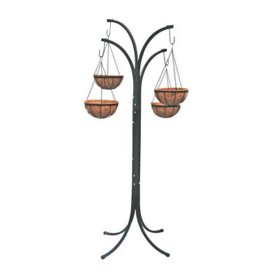 China Hot Sales Quality Sturdy Stable Metal Planting Hanging Basket Tree for sale