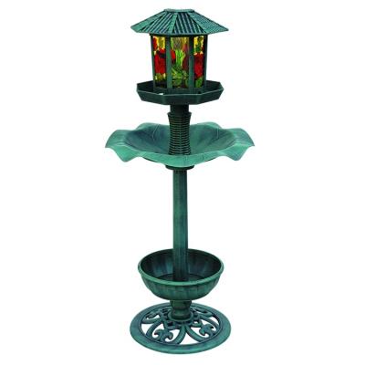 China New Type Selling Sustainable Beautiful Bird Feeder With Solar Bird Light Hotel With Flowerpot for sale