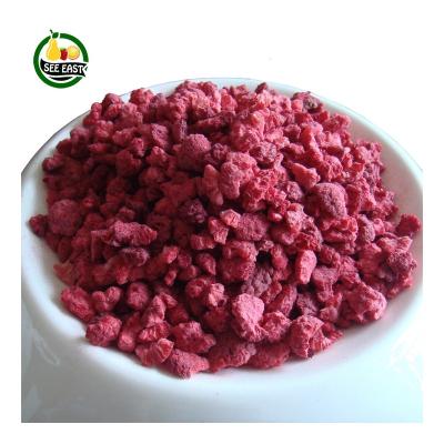 China Dried Healthy Healthy Freeze Dried Fruits Raspberry Crushed Granules 6-12mm No Sugar For Baking From Factory for sale