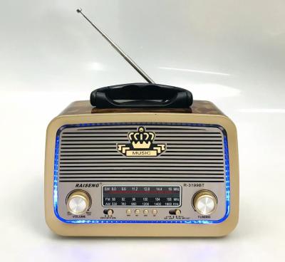 China Digital Display FM Digital Radio RAISENG 3199BT FM AM Portable Radio Switch 3 Band Wooden Radio AM Fm for sale