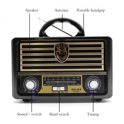 China MEIER M113BT AM Fm Digital Display Digital Radio FM Radio Receiver Bass Boombox Portable Mini Wireless World Receiver Radio for sale