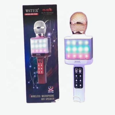 China Perfect Sound Support WS1828 WSTER USB TF CARD FM RADIO with Disco Light Karaoke Speaker Microphone Usb Microphone for sale