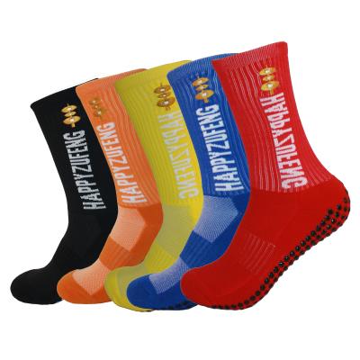 China Durable Custom Colored Anti Slip Grip Soccer Sock Athletic Sport Men for sale