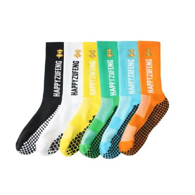 China Fashion Regular Mens Custom Design Anti Slip Football Grip Socks for sale