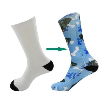 China Anti-Fault Blank Tube Polyester White Socks For Sublimation for sale