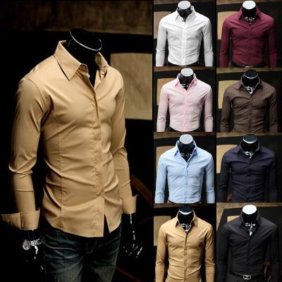 China Wholesale Breathable Work Office Casual Striped Shirts Sheath Long Casual Plus Size Social Formal Dress Shirts For Men for sale