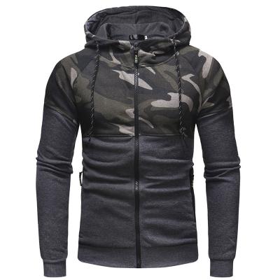 China New Arrival QUICK DRY Camouflage Print Knitted Fabric Oversized Long Sleeve Casual Black Hoodies With Front Drawstring For Men for sale