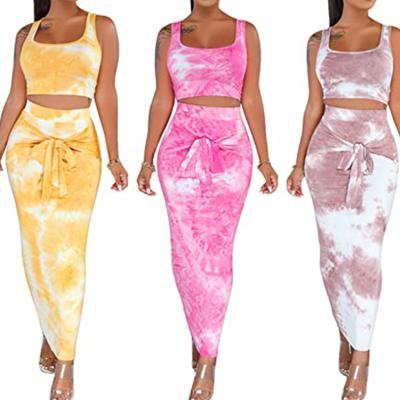 China Comfortable Breathable High End Casual Summer Plus Size Dresses Womens Sets Two Piece Clothing for sale