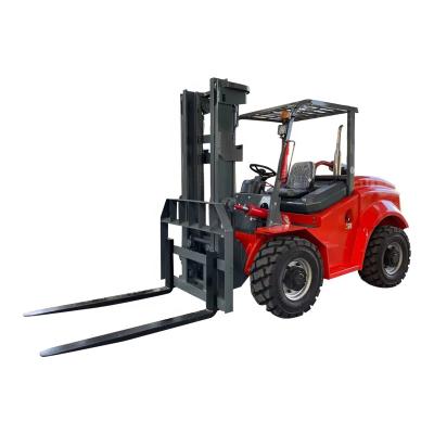 China Building Material Stores China Factory 4WD 4x4 Diesel Rough All Terrain Forklift for sale