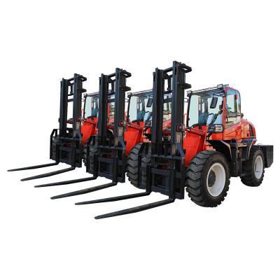 China Building Material Shops 3.5 Ton Fuel Forklift All-Terrain 4wd Drive Off-Road Forklift for sale