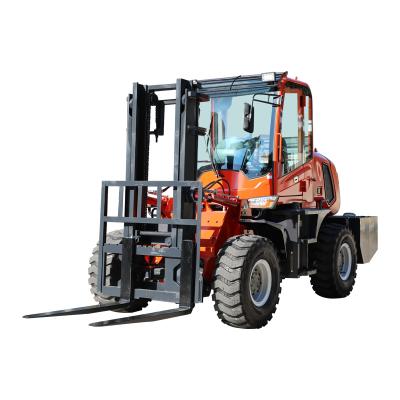 China Construction Material Stores Hydraulic Rotary Forklift With Boom All Terrain Off Road Forklift for sale