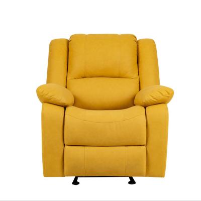 China GLIDER High Quality Design Living Room Sofa Furniture Luxury Fabric Recliner Yellow Modern Sofa for sale