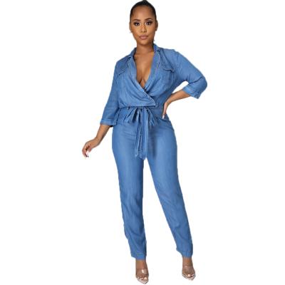 China 2020 Denim Overalls Overalls Womens Overalls Solid Color Pants QUICK DRY Warm Blue Wash Overalls Rompers 2020 for sale