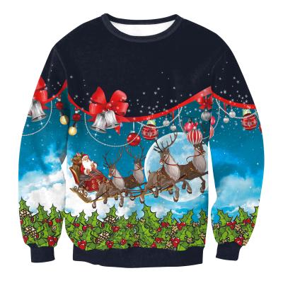 China Anti-wrinkle deer printing Christmas Hoodies Christmas round nect hoodies for sale