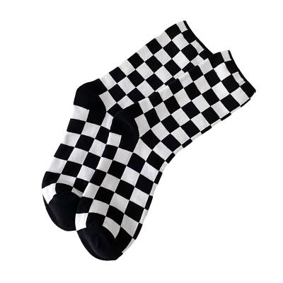 China Anti-Bacterial Yueli Autumn and winter cotton checkerboard tube socks pure cotton women winter socks for sale