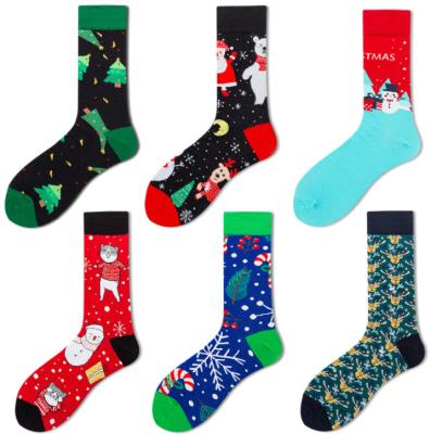 China Yueli Moose Funny Hot Men's Mid-Tube Fashion Christmas Socks Antibacterial Soft Fuzzy Christmas Design Socks for sale