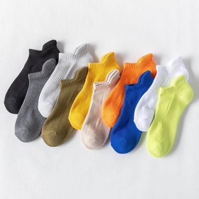 China Yueli Viable Men's Pure Color Socks Autumn Women Thickened Single Ear Short Tube Heel Lift Sports Towel Cotton Loop Outdoor Socks for sale