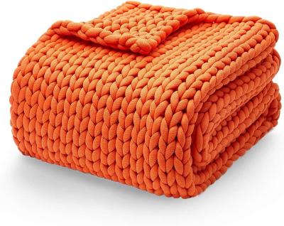 China Yuchun PORTABLE Chunky Knit Weighted Throw Blanket Handcrafted for Sleep Stress or Resting at Home and Relaxing in Style for sale