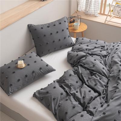 China 100% Egyptian Cotton Satin Hotel Bedding Set Nondisposable Gray Luxury Single Duvet Cover Home Bedding Set for sale