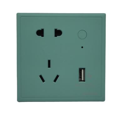 China Multi-Function Universal Plug Wall USB Power Charger Easy Wall Green Agate Electrical Switch and Installation Socket for sale